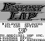 Fastest Lap (Japan, USA) Title Screen